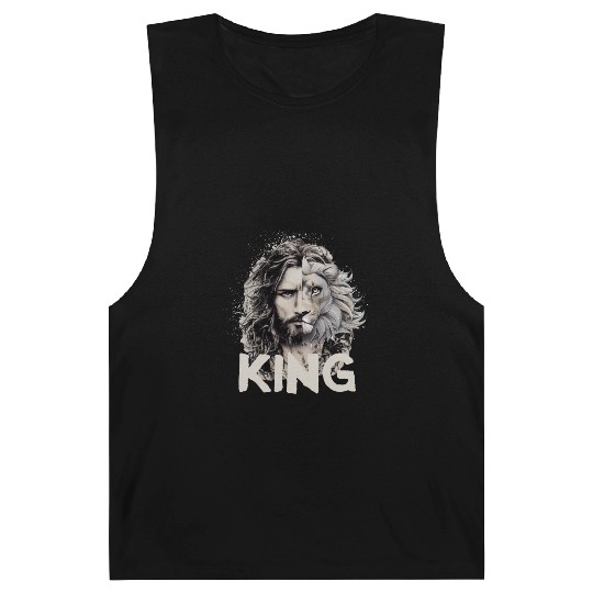 Jesus King Lion Leo Christian Bible Believer Barnard Tanks