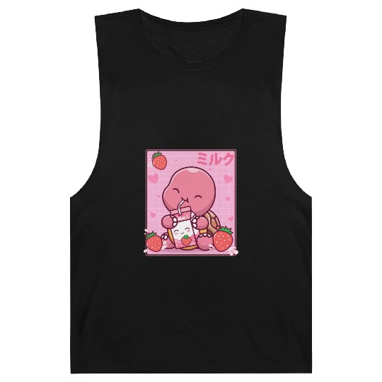 Kawaii Turtle Lover Strawberry Milk Shake Otaku Barnard Tanks