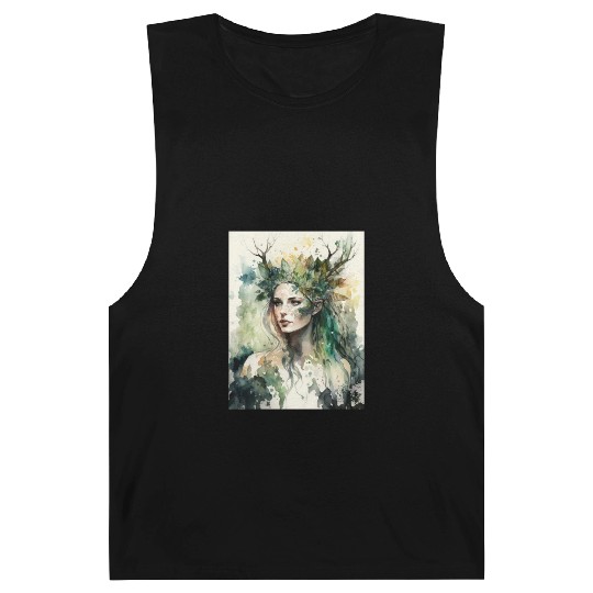 Nature Goddess - Woodland Witchy Forest Greenwoman Barnard Tanks