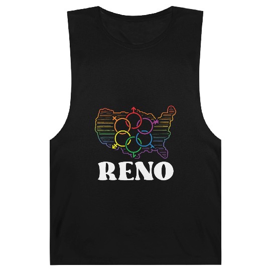 Reno Pride Flag Pride Month LGBTQ Flag LGBT Commun Barnard Tanks