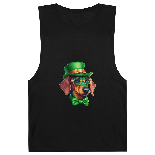 St. Patricks Day Dachshund Wiener Dog Shamrock Barnard Tanks