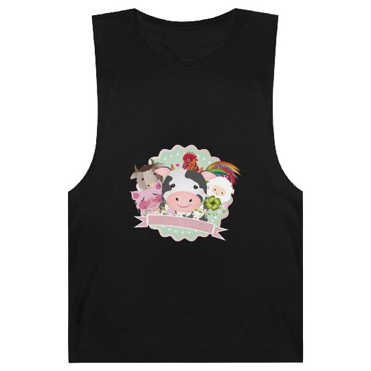 happy farm animals together in the countryside Barnard Tanks