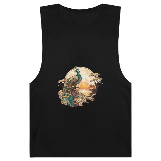 Serenity at Sunrise: Peacock Inspired Artwork Barnard Tanks
