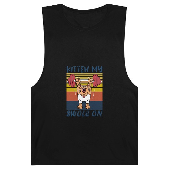Kitten My Swole On Funny Gym Cat Meme Barnard Tanks