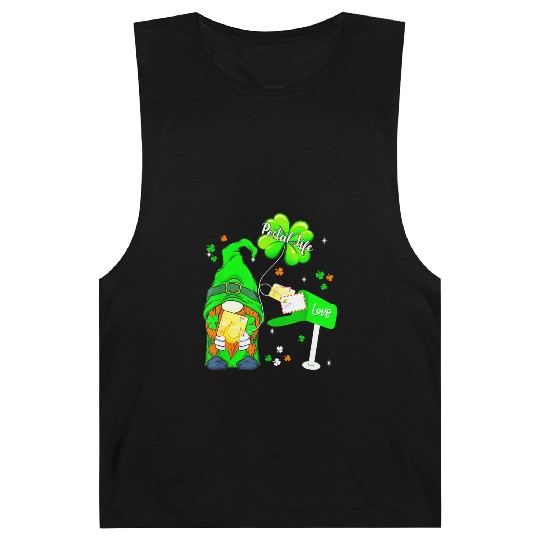 Funny Postal Worker Life Gnome Shamrock St Patrick Barnard Tanks