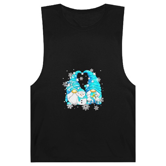 Funny Snowman Gnomies With Snowflakes Cute Winter Barnard Tanks