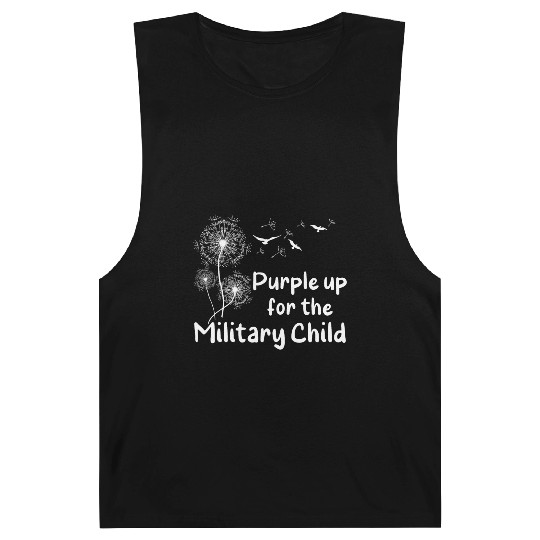 Floral Purple Up For Military Child Kids month Barnard Tanks