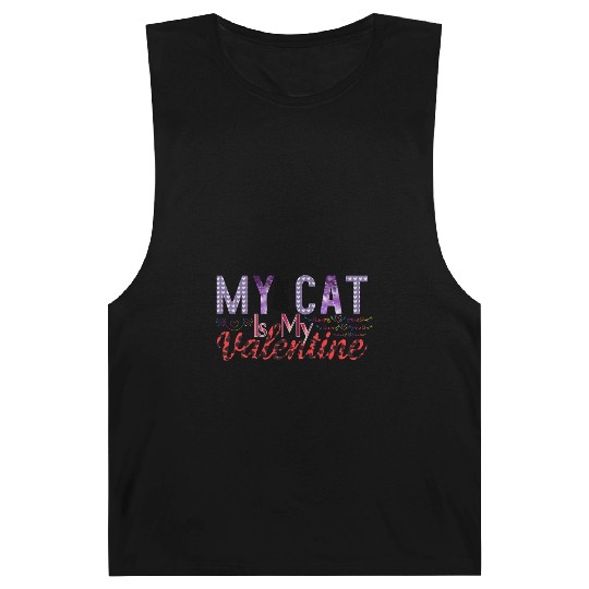 My Cat Is My Valentine Sublimation Barnard Tanks