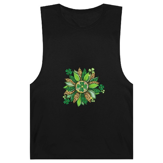 Sunflower Green With Leopard Barnard Tanks