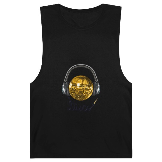 Gold Disco Ball Music Headphones Barnard Tanks