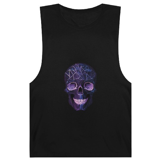 Purple Violet Geometric Design Skull Barnard Tanks
