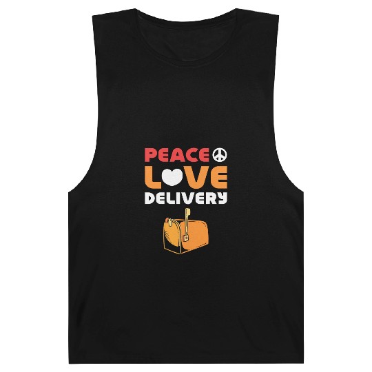 Peace Love Deliver Postal Worker Mailman Postman Barnard Tanks