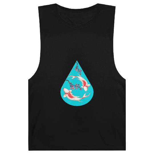 Serenity Koi Fish Raindrop Cheri Blossom Zen Barnard Tanks