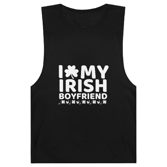 i love my boyfriend st patricks day Barnard Tanks
