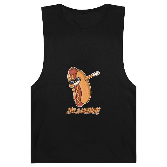 I'm a weiner Funny Dabbing Dance Hotdog Lover Pun Barnard Tanks