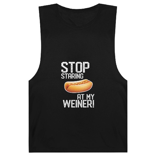 Stop Staring At My Weiner! Cool Hotdog Puppy Lover Barnard Tanks