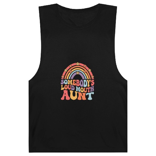 Somebody’s Loud Mouth Aunt Retro Groovy Auntie Barnard Tanks