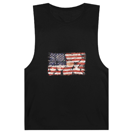 The Usa Flag Tree Trunks America Patriotism Barnard Tanks