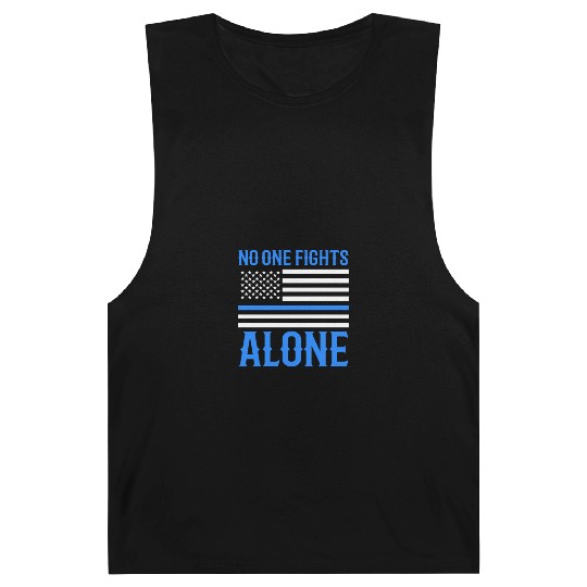 No One Fights Alone Thin Blue Line Police Barnard Tanks