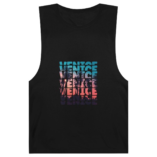 Venice Beach California Vacation Ocean Palm Tree Barnard Tanks