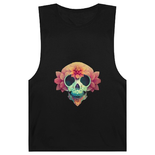 Floral Skull Candy Barnard Tanks
