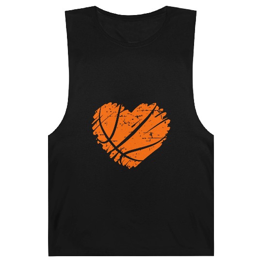 I Love Basketball with Heart Shape Barnard Tanks