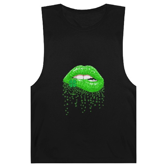 Lips Sexy Green Cool Irish Shamrock St Patricks Dy Barnard Tanks
