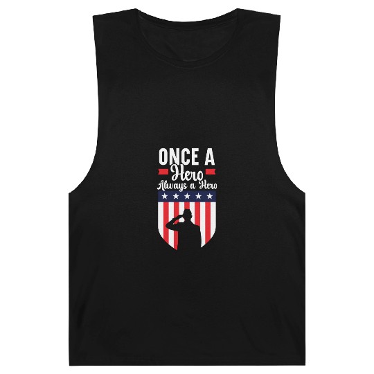 Once A Hero Always A Hero USA Flag Memorial Day Barnard Tanks