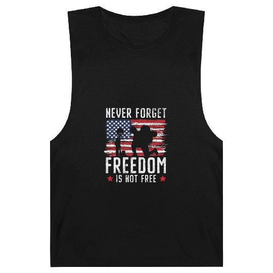Never Forget Freedom Is Not Free USA Memorial Day Barnard Tanks