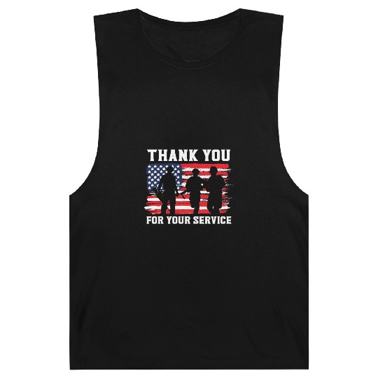 Patriotic Veteran USA Flag American Memorial Day Barnard Tanks