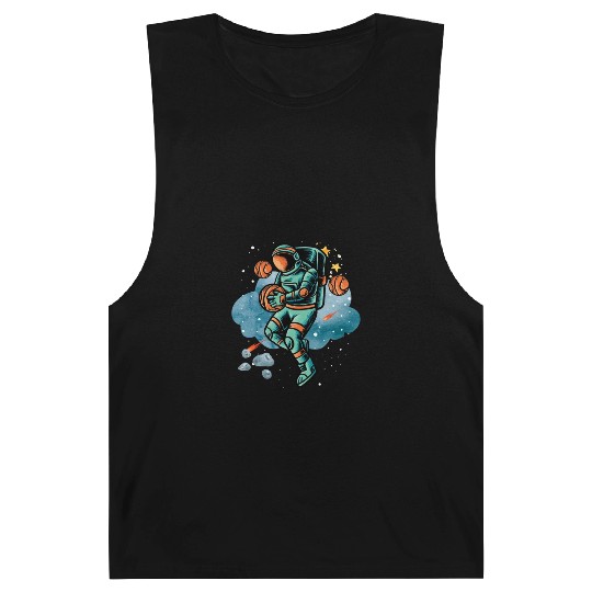 Blue and Orange Illustrated Astronaut Galaxy Barnard Tanks