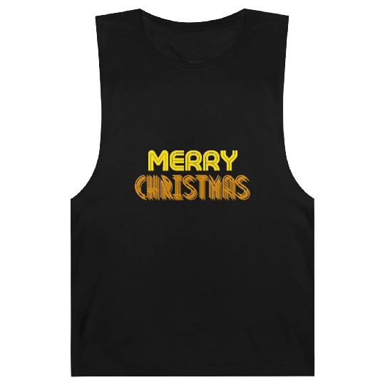 Merry Christmas Yellow Neon Colors Barnard Tanks