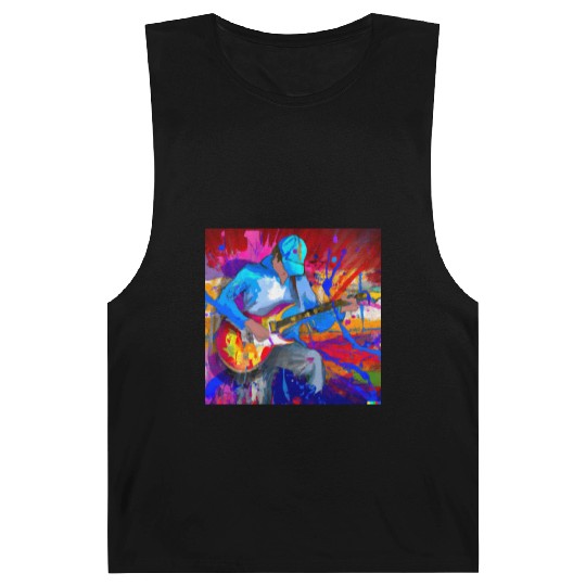 Guitar Player Graffiti Art Barnard Tanks