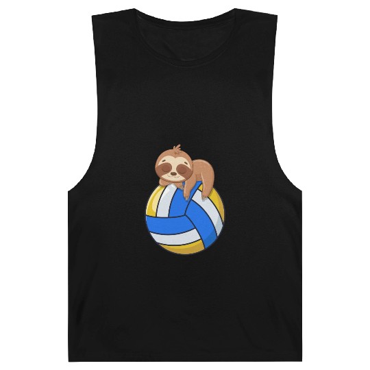 Funny Volleyball Sloth Lover Barnard Tanks