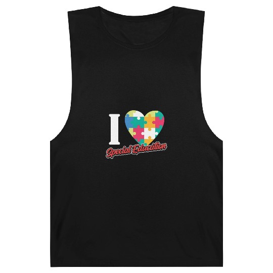 I Love Special Education Sped Teacher Awareness Barnard Tanks