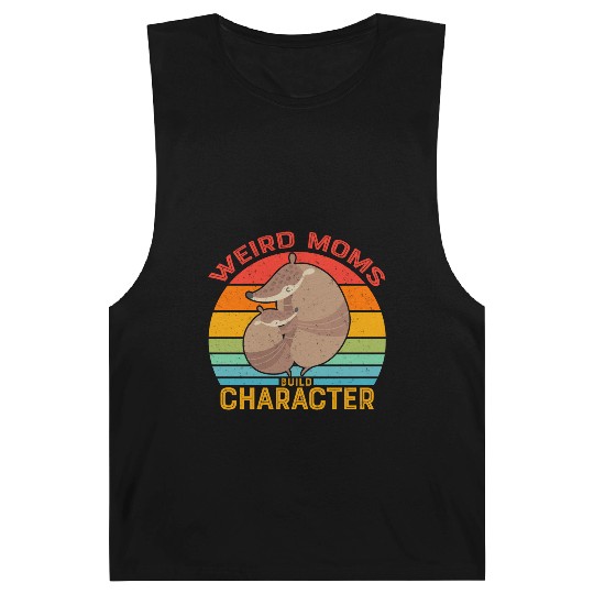 Vintage Weird Moms Build Character Armadillo Barnard Tanks