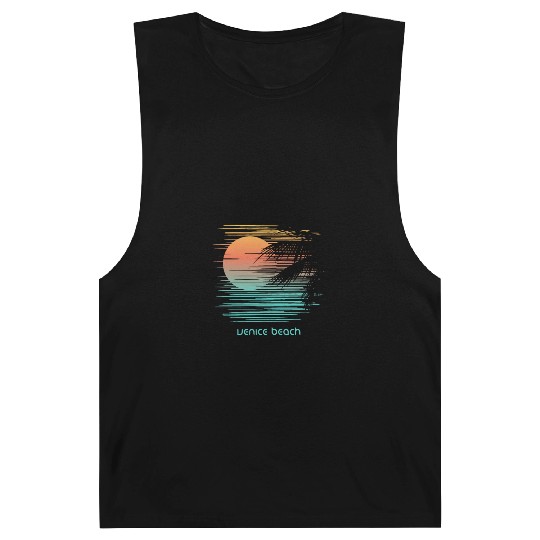 Artistic Venice Beach California Palm Tree Barnard Tanks