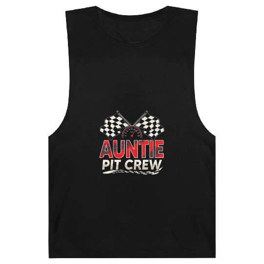Funny Auntie Pit Crew Race Car Lover Racing Famil Barnard Tanks