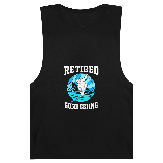 Retirement Humor Funny Retired Gone Skiing Skier Barnard Tanks