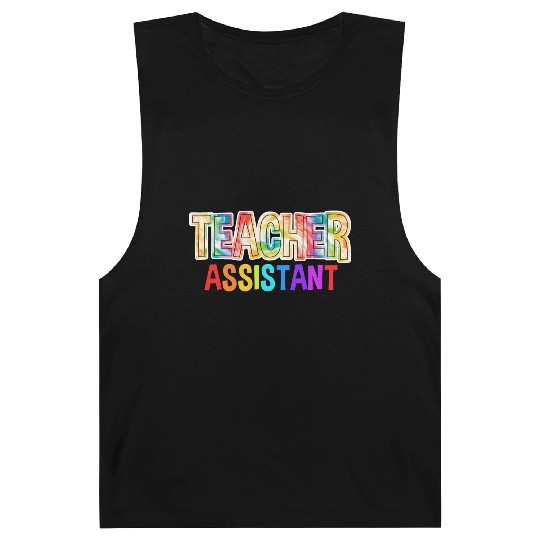 Teacher Assistant Tie Dye Back To School Barnard Tanks