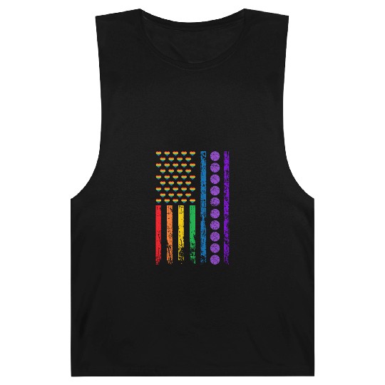 American Sports Rainbow Flag LGBT Pride Month Barnard Tanks