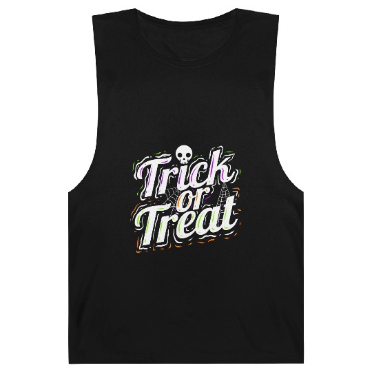 Trick Or Treat Spiderweb Halloween Barnard Tanks