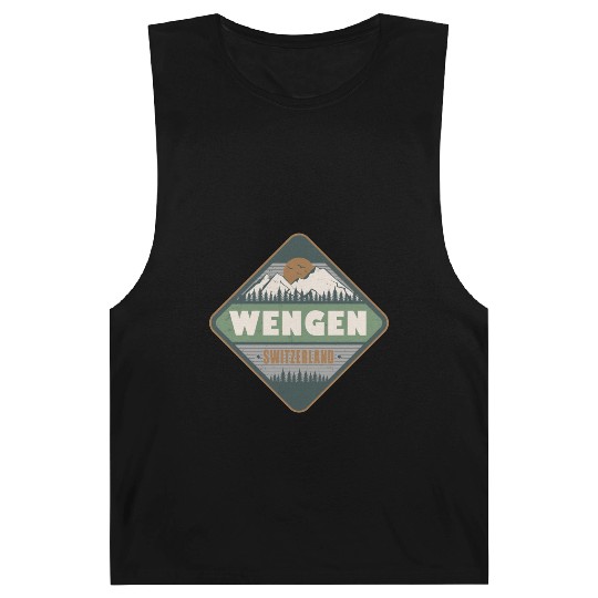 Wengen Switzerland Vintage Hiking Design Barnard Tanks