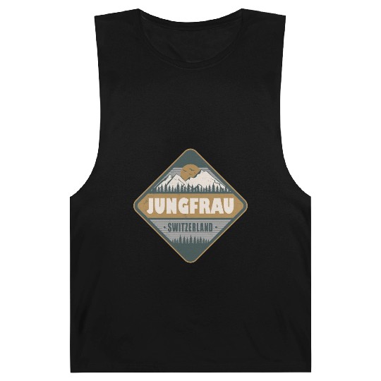Jungfrau Switzerland Vintage Hiking Design Barnard Tanks