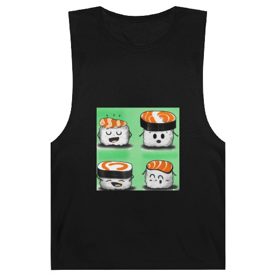 Happy Cheerful Sushi I Love Sushi Design Barnard Tanks