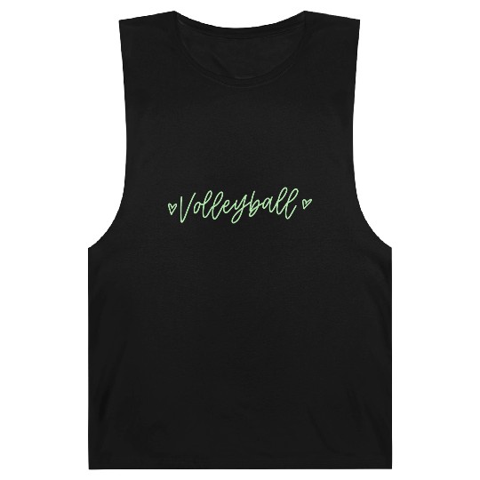 Green Calligraphy Volleyball Barnard Tanks