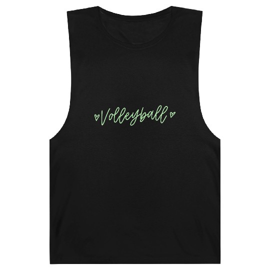 Green Calligraphy Volleyball Barnard Tanks