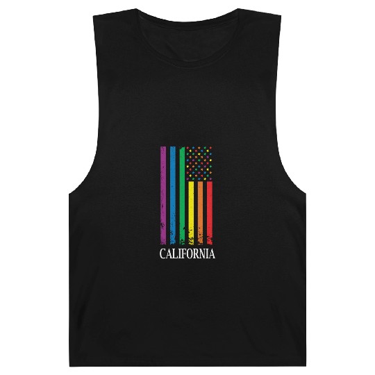 California Pride Month Pride Flag LGBT Community L Barnard Tanks
