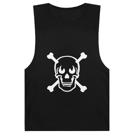 Skull and crossbones design white Barnard Tanks