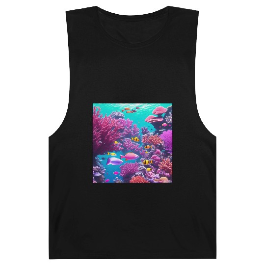 Viral magenta coral reef with tropical fish Barnard Tanks
